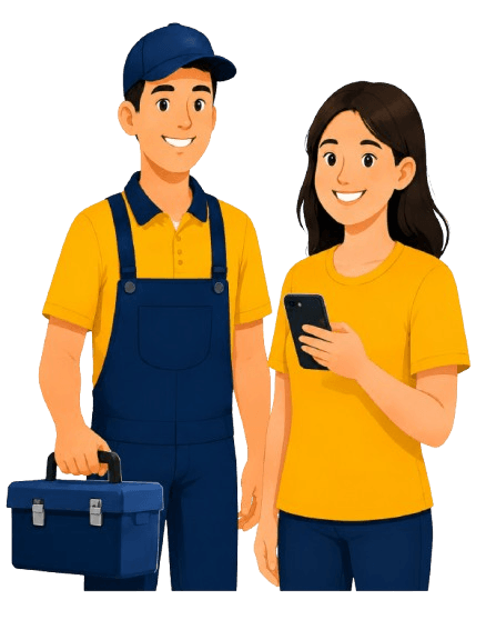 SerBee provider beside a customer
